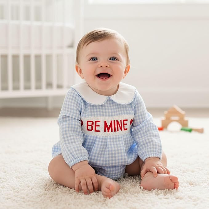 Newborn Baby Boy Fall Winter Clothes Mamas Boy Bubble Romper Smocked Outfit Infant Bodysuit Long Sleeve Onesie