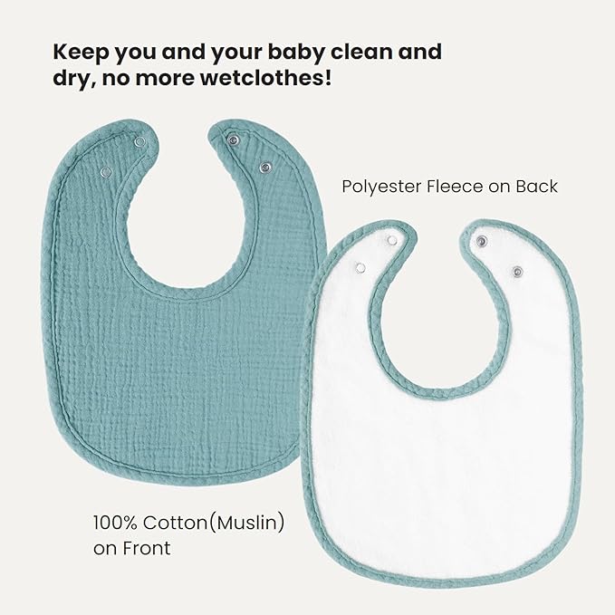 AMAWMW Muslin Baby Bibs for Unisex Boys Girls 6Pack Baby Bandana Drool Bibs Adjustable Newborn Bib for Drooling & Teething