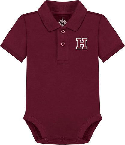 Creative Knitwear College Baby Polo Bodysuit Solid - Team Logo, Multiple Colors, for Boys & Girls (0-12 Months)