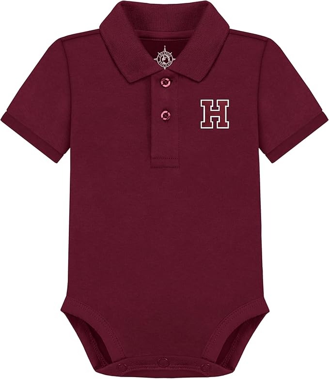 Creative Knitwear College Baby Polo Bodysuit Solid - Team Logo, Multiple Colors, for Boys & Girls (0-12 Months)