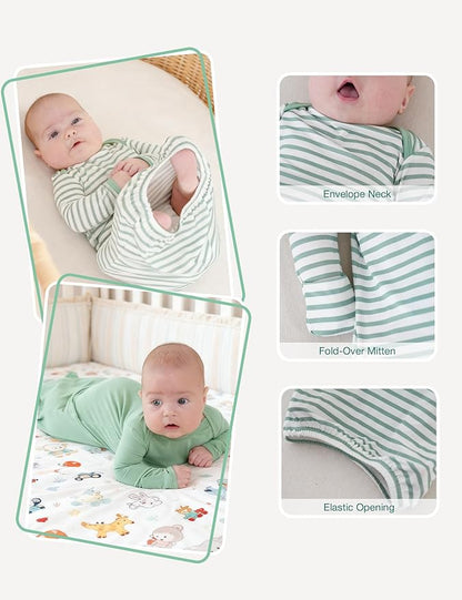 Bamboo Viscose 2-Pack Baby Gowns for Boys and Girls Long Sleeve Infant and Newborn Sleepers