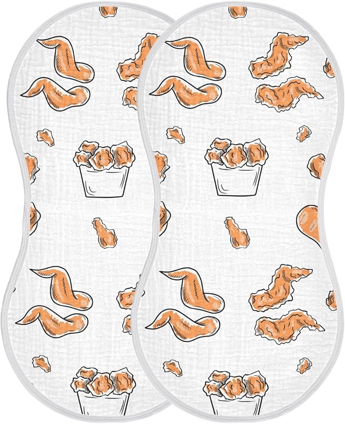 vvfelixl Baby Burp Cloths Chicken Wings Baby Newborn Cotton Burping Cloths Set Baby Washcloths 4 Pack