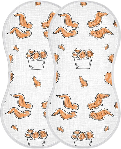 vvfelixl Baby Burp Cloths Chicken Wings Baby Newborn Cotton Burping Cloths Set Baby Washcloths 4 Pack