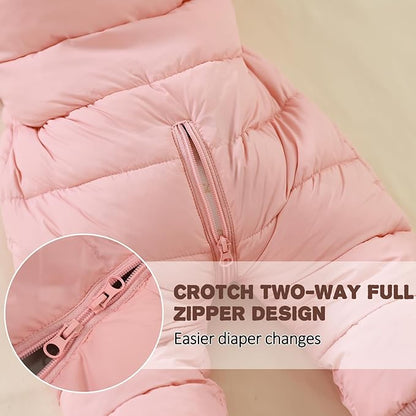 Baby Boys Girls Snowsuit Winter Clothes Suit Hooded Jumpsuit Romper Bear Outfit Infant Warm Coat Outwear Overcoat