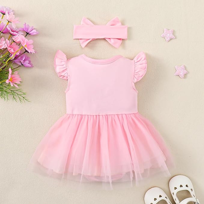 Magic Park 0-18M Infant Bodysuit Tutu Dress Baby Girl Romper Dress Toddler Solid Color Tulle Skirt Baptism Holidays Outfits