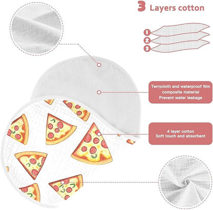 vvfelixl Sliced Pizza Cartoon Burp Cloths for Baby Boy Girls Baby Washcloths Burp Rags 1 Pack