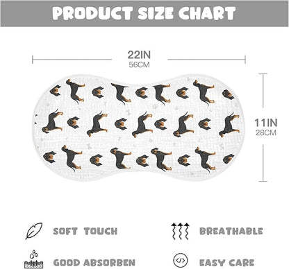 vvfelixl Baby Burp Cloths Black and Tan Coonhound Baby Newborn Cotton Burping Cloths Set Baby Washcloths 4 Pack