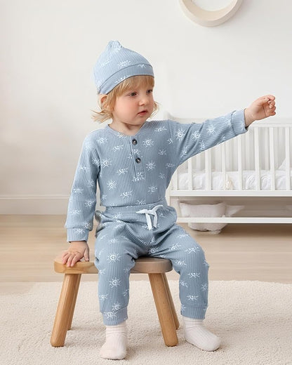 Baby Boy Swimsuit UPF 50+ Sun Protection Rash Guard Swimwear Zipper One Piece Toddler Boy Bathing Suit With Hat