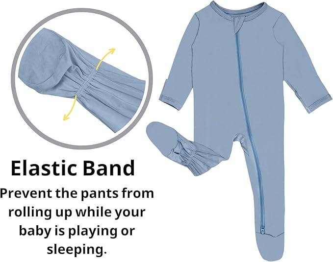 GUISBY Pajamas for Baby Boys & Girls, Infant Onesie with Mitten Long Sleeve Footed Pjs