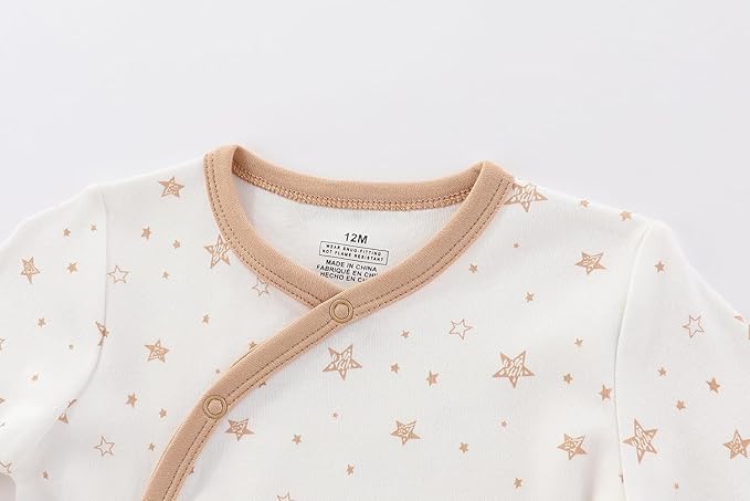 Kiddiezoom Baby Cotton Footed One-Piece Romper Multiple color combinations Jumpsuit Set For Newborn baby Pajamas