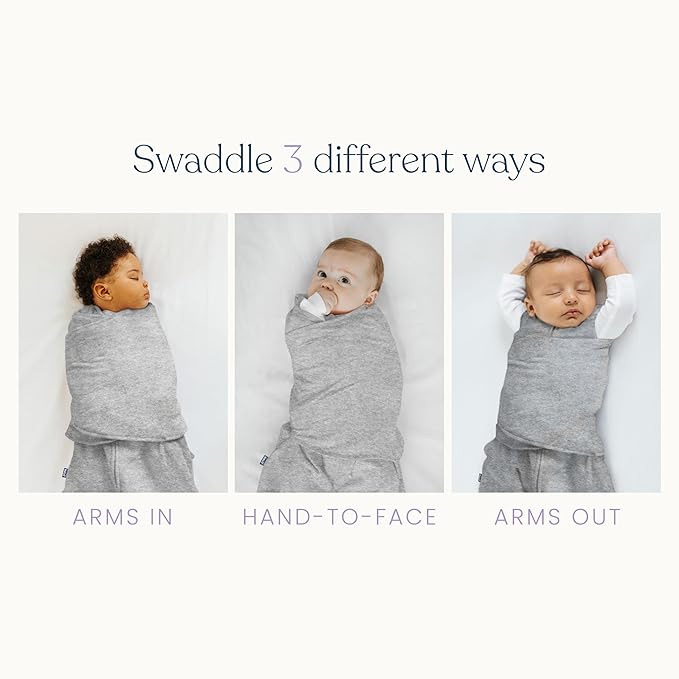 HALO Micro-Fleece Sleepsack Swaddle, 3-Way Adjustable Swaddle Blanket for Newborn and Infants, TOG 3.0 for Cold Climates, Hip Healthy, Grey, Newborn, 0-3 Months