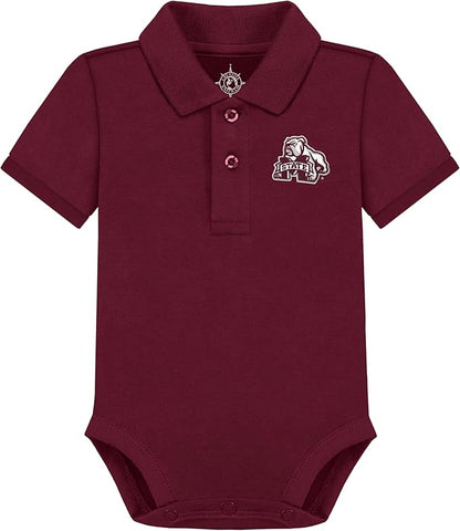 Creative Knitwear College Baby Polo Bodysuit Solid - Team Logo, Multiple Colors, for Boys & Girls (0-12 Months)