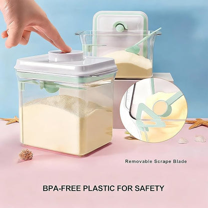 Formula Dispenser Container with Scraper and Scoop 730g Milk Powder BPA-Free Airtight Formula Storage Container 1700ml - Non-Slip Design