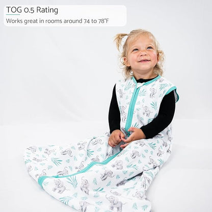 LollyBanks Sleep Sack, 100% Cotton Neutral Baby Sacks, 0.5 TOG Sleep Sacks Lightweight with 2-Way Zipper