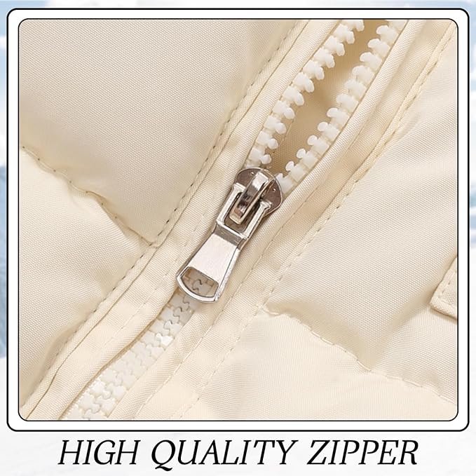 Kids Girls Winter Fleece Lined Puffer Jackets Fur Collar Hooded Parka Snow Coats