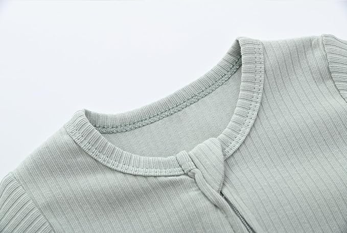 ACESTAR Baby Footies Pajamas, 2-Way Zipper Baby Sleepers with Mitten Cuffs - Long Sleeve Baby Zip Up Onesie for 0-12 Months