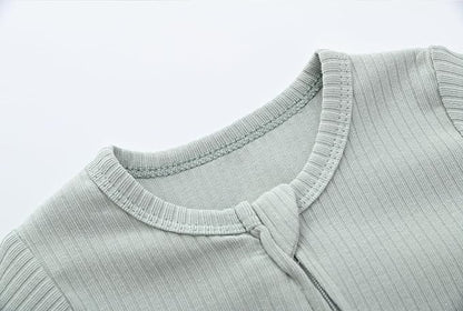 ACESTAR Baby Footies Pajamas, 2-Way Zipper Baby Sleepers with Mitten Cuffs - Long Sleeve Baby Zip Up Onesie for 0-12 Months