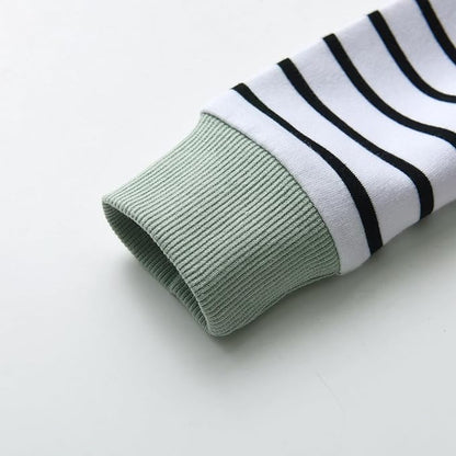 Toddler Infant Baby Boy Clothes Striped Long Sleeve Hoodie Tops Sweatsuit Pants Outfit Set