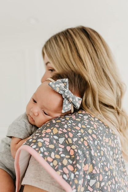 Copper Pearl Premium Baby Burp Cloths - 3-Pack Large Cotton Burp Cloths, Extra Soft Spit Up Rags with 3 Absorbent Layers, Perfect for Baby Boy and Baby Girl Gifts (21" x 10" Size, Zella Set)