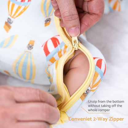 LollyBanks Baby Pajamas, 2-Way Zipper Infant Romper, 95% Viscose Made from Bamboo and 5% Spandex, Baby Sleepers