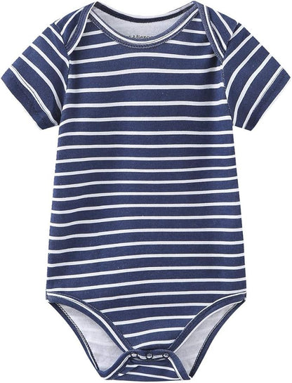 Kiddiezoom Newborn Baby Unisex Cotton One-Piece Bodysuits Baby Gift 5-Pack Baby Clothes