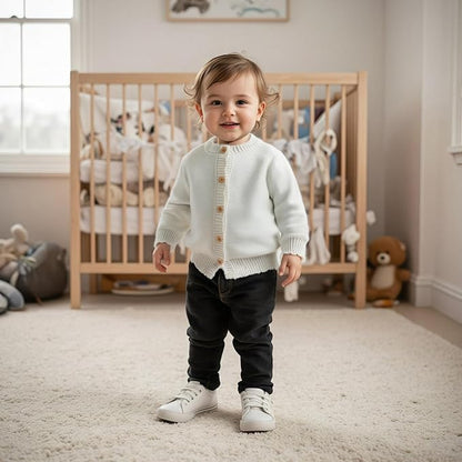 Baby Girl Cardigan Sweater Long Sleeve Button Up Knit Sweatshirt Jacket Toddler Baby Girl Fall Outfits