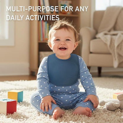 10 Pack Cotton Snap Bibs for Baby Boy Girl, Super Soft Drool Bibs for Teething and Feeding