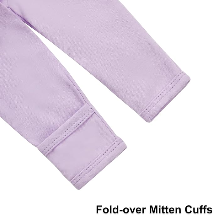 Aablexema Baby Organic Cotton Footed Pajamas Zip Up Preemie Newborn One Piece Long Sleeve Onesie Pjs