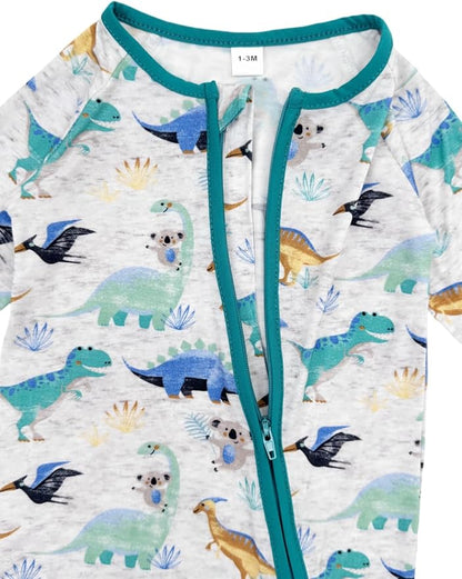 Bow Dream Bamboo Rayon Baby Boy Romper Footed Long Sleeve Footies Newborn Girl Clothes Footless with Zipper and Mitten Cuffs