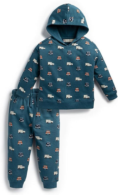 monica + andy Sporty Sweatsuit, 100% Organic Cotton Clothes for Boys & Girls, Outfit Sizes For Kids, Toddler & Infant