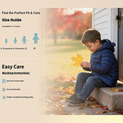 Baby Hooded Zip-Up Winter Coats Light Puffer Down Jacket for Baby Boys Girls Kids Toddler Infants Outerwear