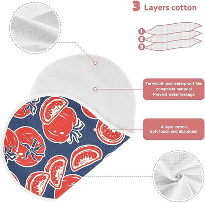 vvfelixl Burp Cloths Slice Red Tomatoes for Baby Boy Girls Baby Washcloths Burp Rags 1 Pack