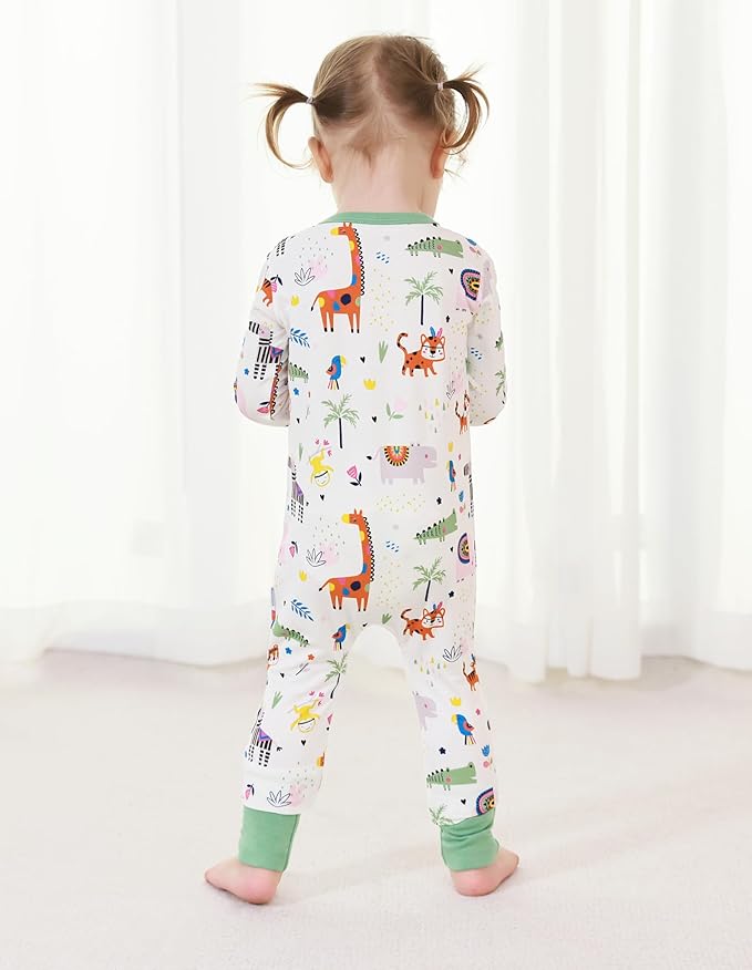 Baby Zippered Rompers Newborn Pajamas Sleepers Long Sleeve Jumpsuits Infant Zipper Romper-Viscose from Bamboo