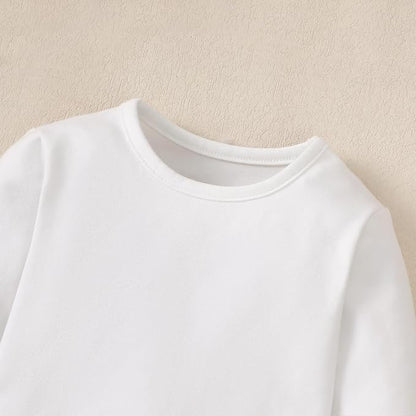 ROMPERINBOX Long Sleeve Onsies Girl 3 Pack Knitted Solid Baby Crew Neck Bodysuit Multicolors 0-24 Months