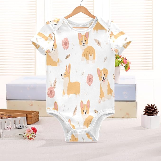 vvfelixl Dachshund Dog Baby Clothes for Boy Girl,Baby One-Piece Bodysuit for 0-24 Months,Short Sleeve