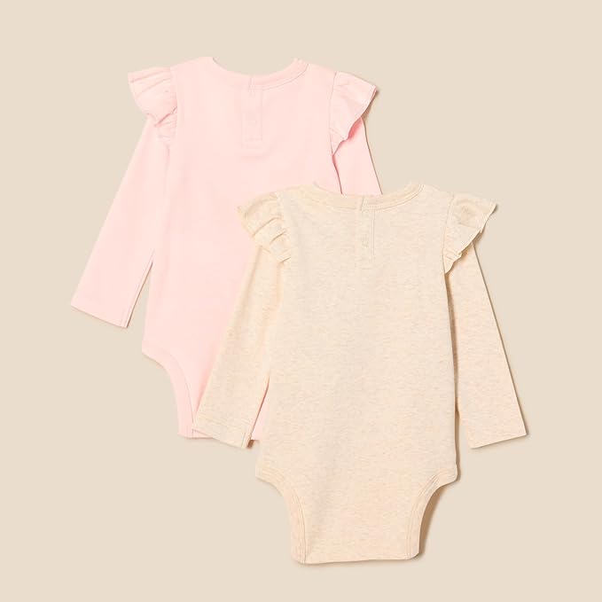 Amazon Essentials baby-girls Long-Sleeved Ruffle Bodysuits