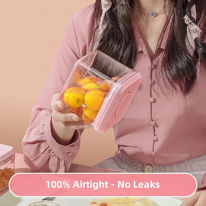 Ankou Airtight Food Storage Container - 7 Pcs One Button Handy Container Stackable Food Containers for Snacks Candy Salt Herbs Spices Coffee Bean Formula Popcorn BPA-Free Tight Seal