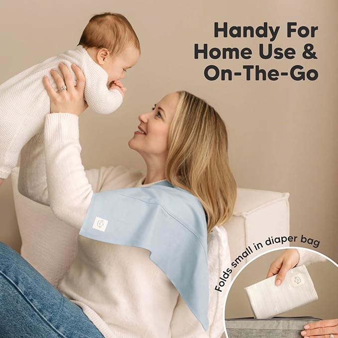 Organic Burp Cloths Baby Boy, Girl - 6-Pack Large Cotton Burping Cloths for Babies, Spit Up Rags, Super Absorbent, Ultra Soft Newborn Rag, Gender Neutral, Machine Washable, Durable (Vessels)