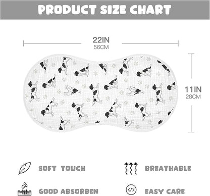 2 Pack Muslin Burp Cloths Stabyhoun Dogs White Cotton Baby Burp Cloths Soft Burping Cloth Absorbent Spit Up Rags for Newborn Baby Boys Girls 22x11 Inch