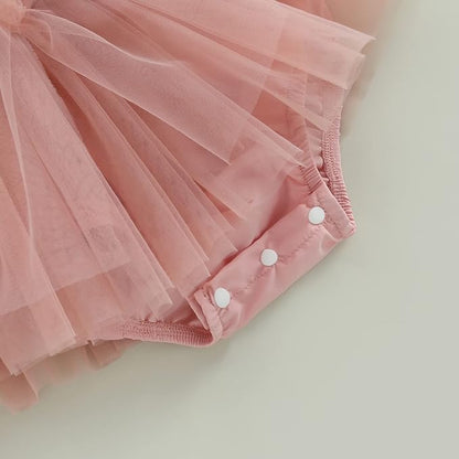 Sasaerucure Infant Baby Girl Summer Outfits Sleeveless Dress Romper Lace Tutu Onesie One Piece Ruffle Bodysuit