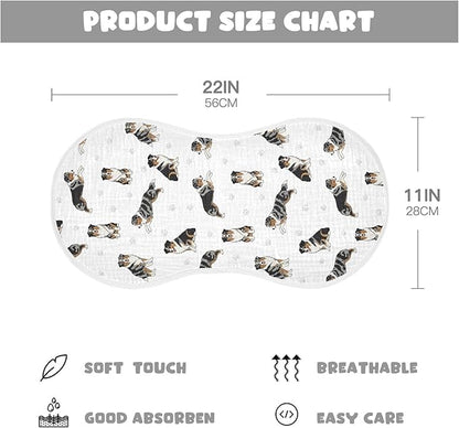 2 Pack Muslin Burp Cloths Bernedoodle Dogs Paw White Cotton Baby Burp Cloths Ultra Soft Burping Cloth Absorbent Spit Up Rags for Newborn Boys Girls 22x11 Inch