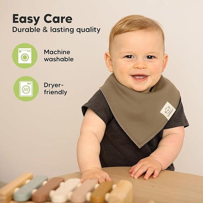 KeaBabies 8-Pack Organic Baby Bandana Bibs for Boys, Girls - Super Absorbent Triangle Baby Bibs for Drooling and Teething Infant, 100% Cotton Extra Soft for Newborn, Infant 0-36 Months (Eclipse)