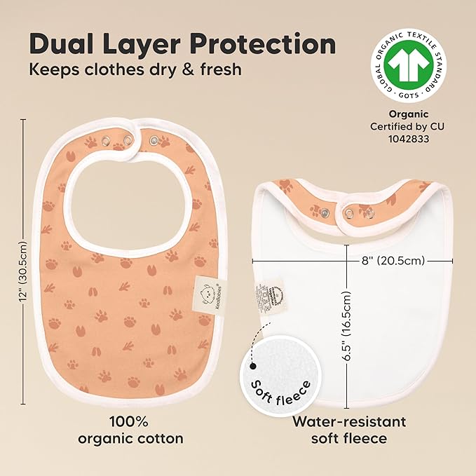 8-Pack Organic Baby Bibs for Boys, Girls - Soft Cotton Drooling and Teething Bibs for Baby Girl & Boy, Extra Absorbent, Easy To Clean & Put On for Toddler, Newborn, Infant 0-24 Months (Wilderness)