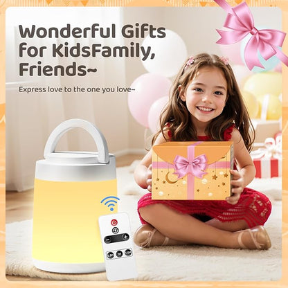 One Fire [Gifts for Kids/New Moms 10 Color Dimmable Night Light Lamp, Rechargeable Portable Night Light for Baby Nursery Lamp, Remote+Timer Touch Light, Baby Night Lights for Nursery/Bedroom