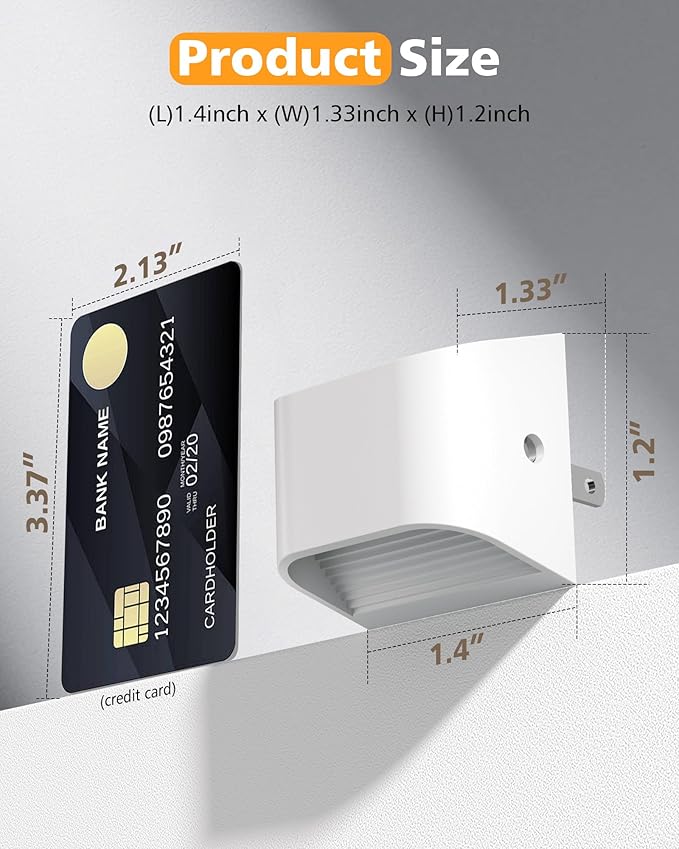 VOLISUN Night Lights Plug into Wall, 6 Pack Up and Down LED Night Light with Dusk to Dawn Light Sensor, 3000K Warm White Nightlight for Hallway, Bedroom, Bathroom, Kitchen White