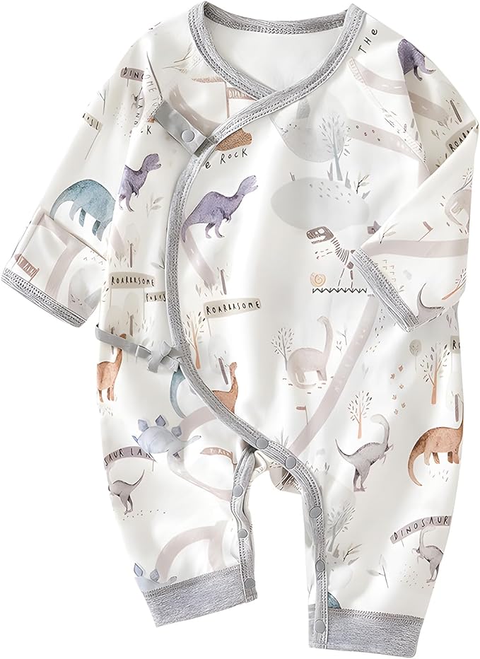 100% Organic Cotton Soft 0-6 Months Unisex Footless Newborn Baby Sleepers Pajamas Romper Boys Girls Long Sleeve