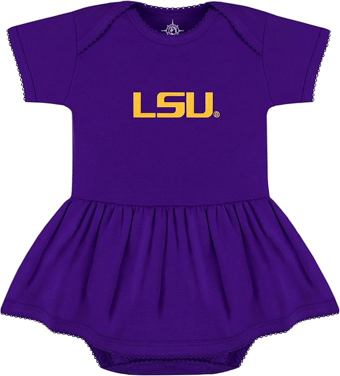 Creative Knitwear College Baby Picot Bodysuit Dress - Team Logo, Multiple Colors, for Baby Girls (0-24 Months)