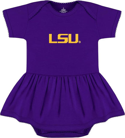 Creative Knitwear College Baby Picot Bodysuit Dress - Team Logo, Multiple Colors, for Baby Girls (0-24 Months)