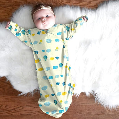 Babysoy Newborn Baby Kimono Wrap Around Snap Sleeper Gown Sack Bundler