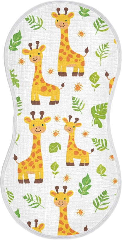 vvfelixl Baby Burp Cloths Cute Baby Giraffes Baby Newborn Cotton Burping Cloths Set Baby Washcloths 4 Pack